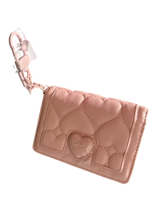 Betsey Johnson Handbags - Betsey Johnson Pink Quilted Heart Card Case Wallet NWOT